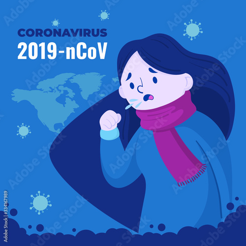 corona virus/Flu and Sickness Concept with corona affected patient/human are showing corona virus symptoms and risk factors. health and medical vector illustration. Corona Virus outbreak .