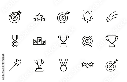 Big set of competitions line icons.