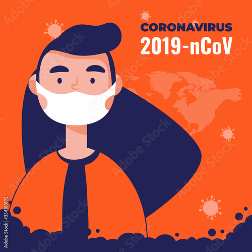 COVID-19 corona virus prevention.Concept of wearing mask to prevent corona virus. .people wearing surgical protective medical mask. 