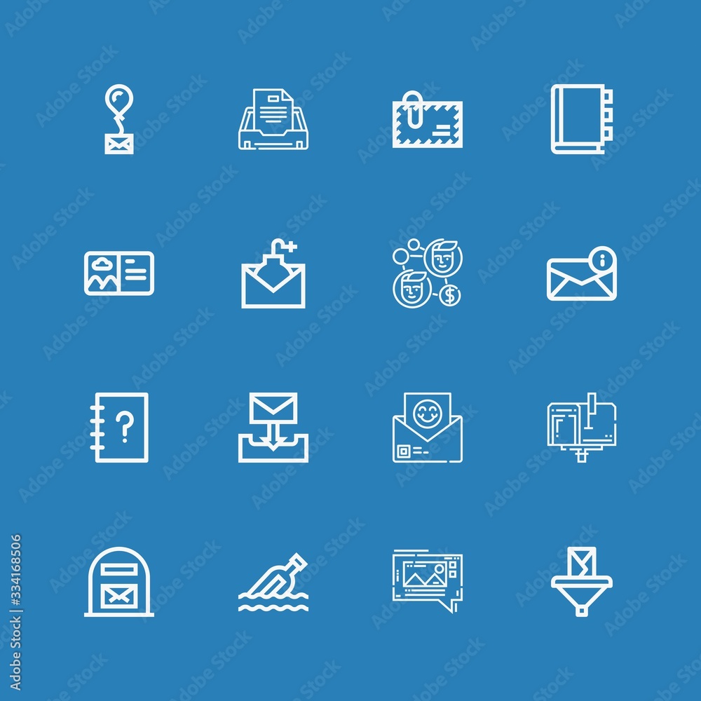 Editable 16 envelope icons for web and mobile Editable 16 envelope icons for web and mobile