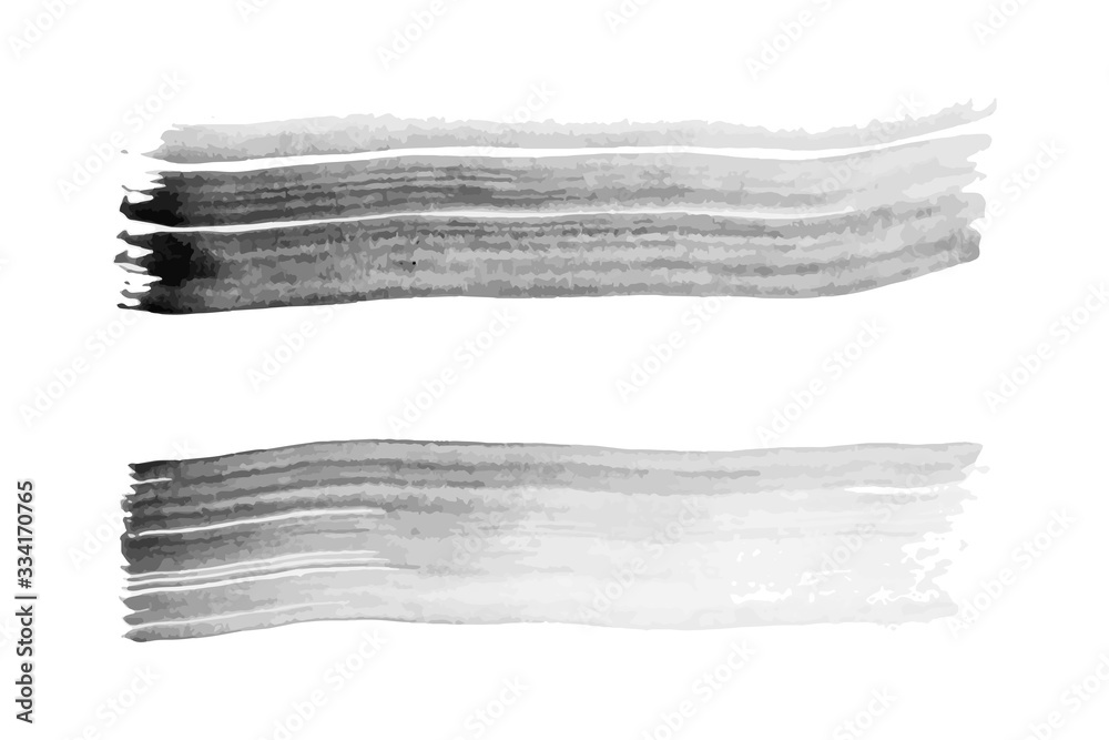 Grunge black water color texture stripe brush on white background Grunge black water color texture stripe brush on white background