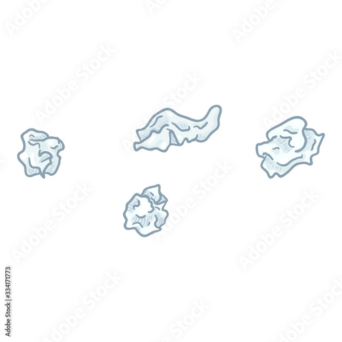 Vector Cartoon Crumpled Paper