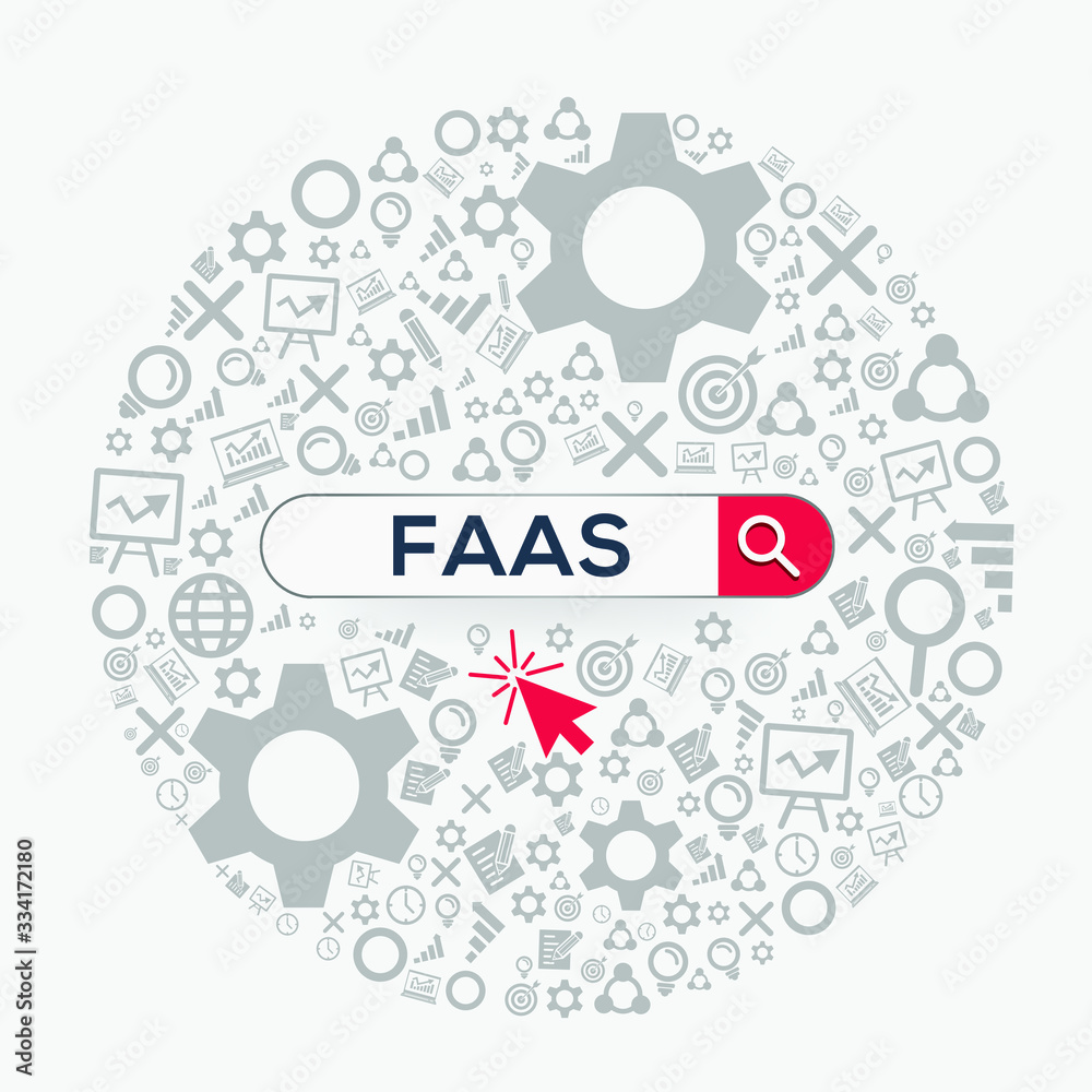 Fototapeta premium FAAS mean (function as a service) Word written in search bar ,Vector illustration.
