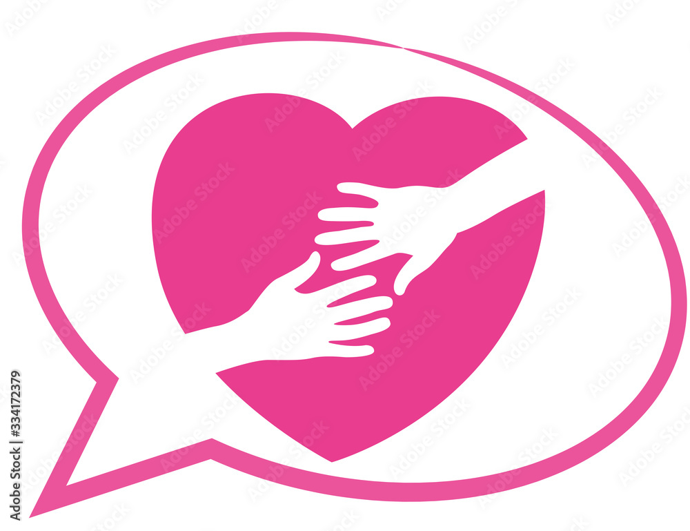 Obraz premium Aide mains tendues phylactère bulle 23