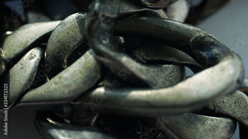 Close up Detail of metal chain.background with copy space. - Image photo