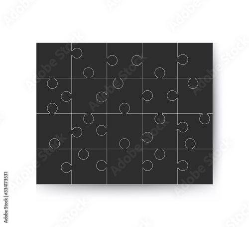Vector illustration of black puzzle