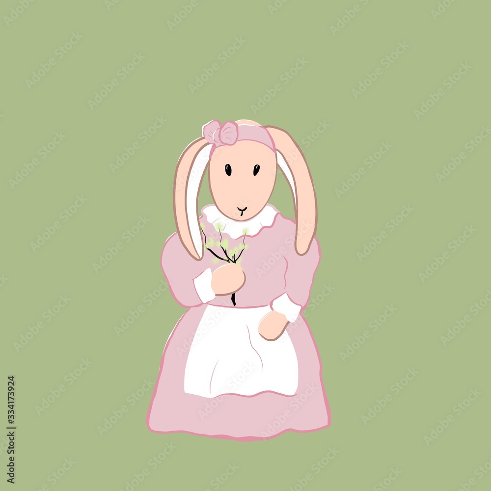 digital art of cute rabbit digital art of cute rabbit