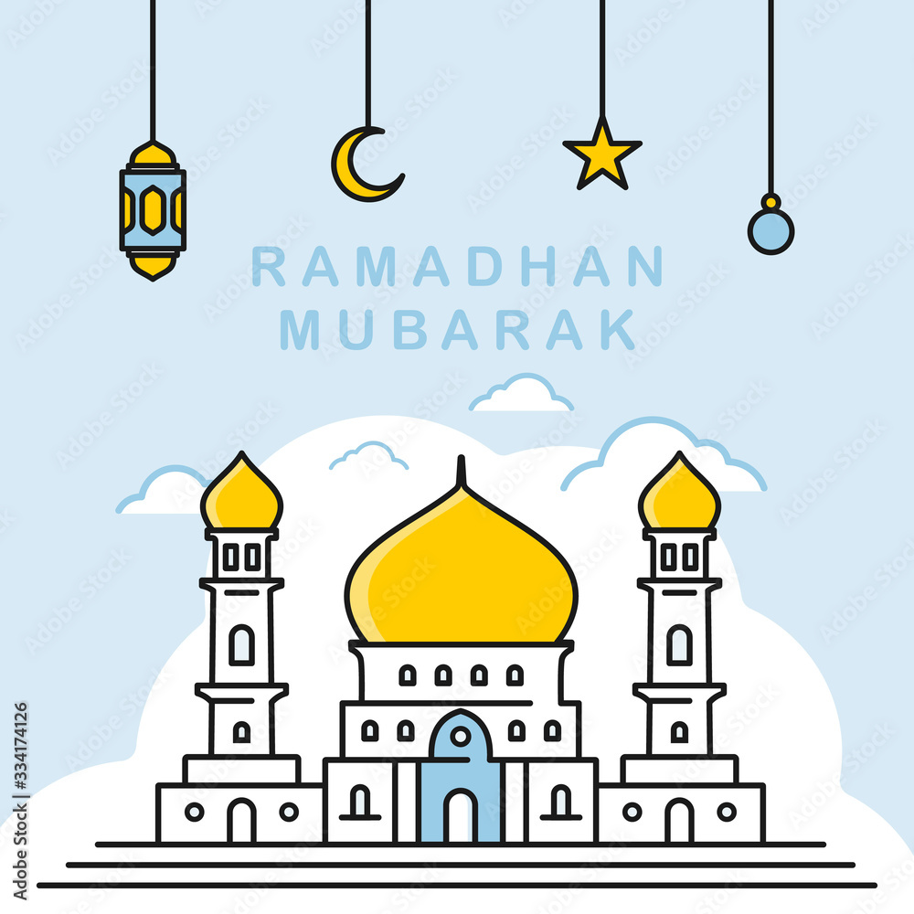 ramadhan kareem theme design / mosque illustration