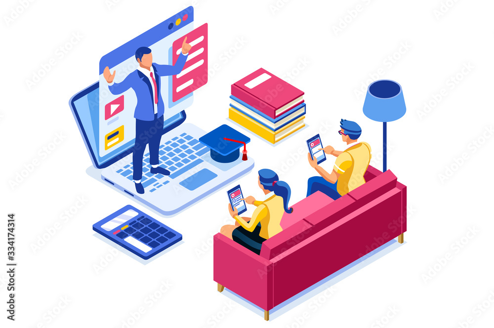 Symbolic studying, self learn symbol. Graphic design of elearning ...