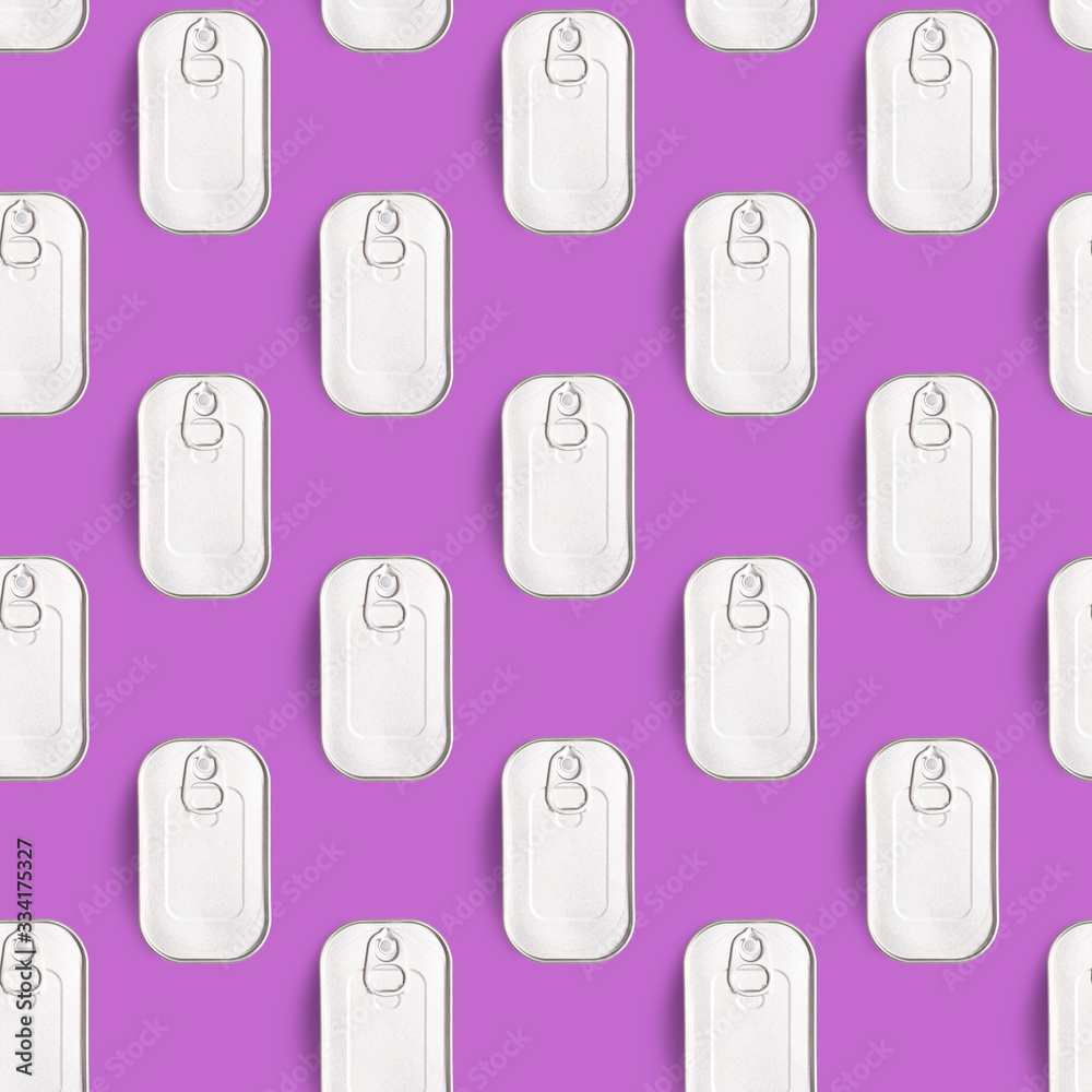 Seamless pattern of cans on purple background Seamless pattern of cans on purple background