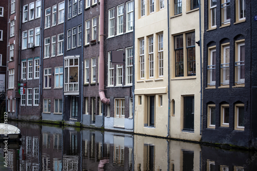apartments in canal in Amsterdam