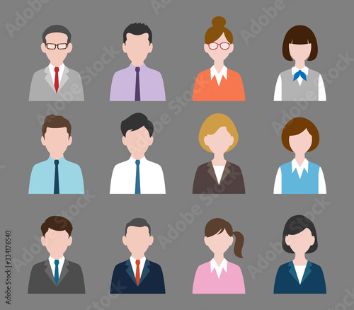 人物上半身アイコン　会社員