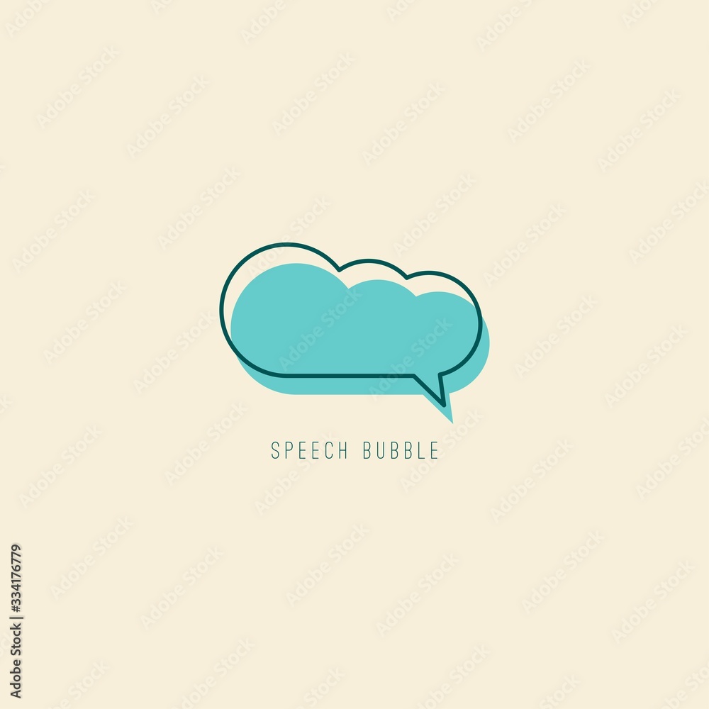 Speech Bubble. Separated Outline concept. Blue shadow. Blank empty sticker. Graphic Vector illustration. Cartoon Comic style. Simple, minimal design. Isolated Icon, Logo template Speech Bubble. Separated Outline concept. Blue shadow. Blank empty sticker. Graphic Vector illustration. Cartoon Comic style. Simple, minimal design. Isolated Icon, Logo template