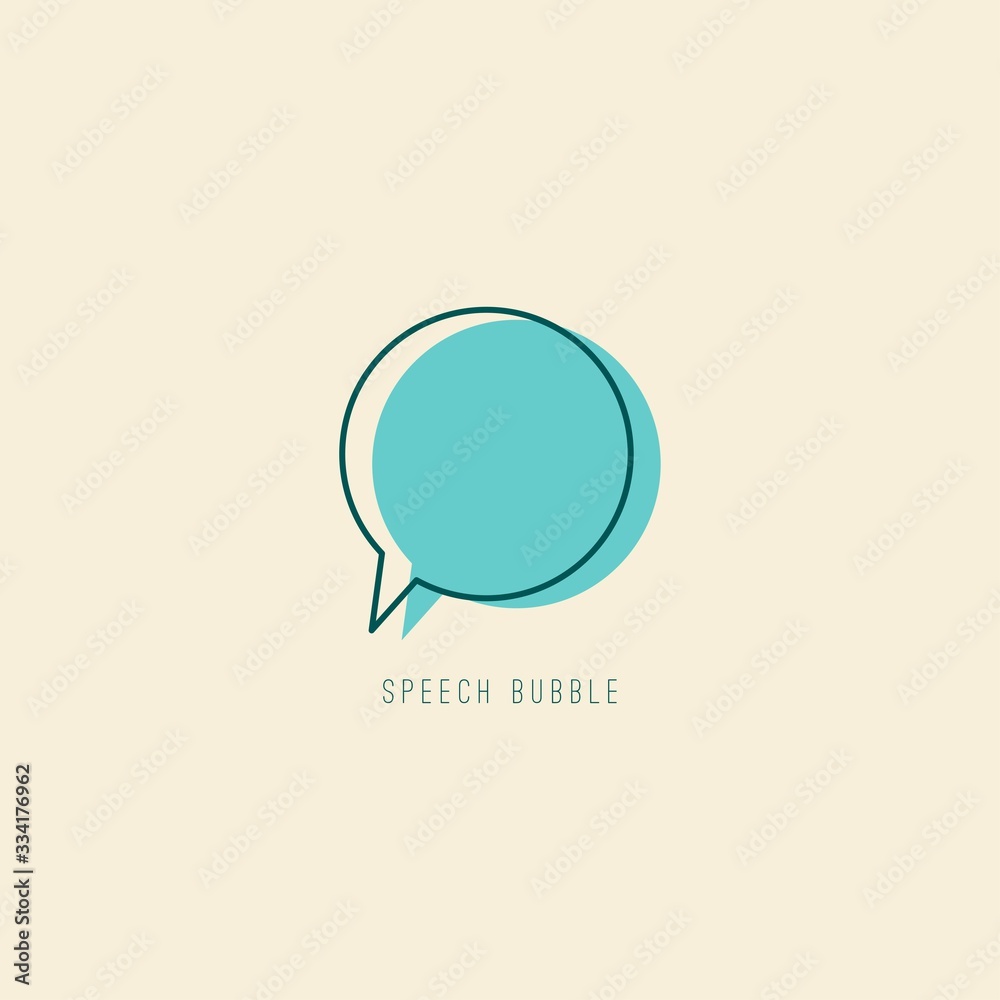 Speech Bubble. Separated Outline concept. Blue shadow. Blank empty sticker. Graphic Vector illustration. Cartoon Comic style. Simple, minimal design. Isolated Icon, Logo template Speech Bubble. Separated Outline concept. Blue shadow. Blank empty sticker. Graphic Vector illustration. Cartoon Comic style. Simple, minimal design. Isolated Icon, Logo template