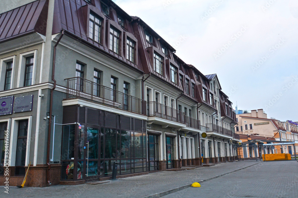 Minsk, Belarus - 29/03/2020: Zybitskaya street in the center of Minsk Minsk, Belarus - 29/03/2020: Zybitskaya street in the center of Minsk