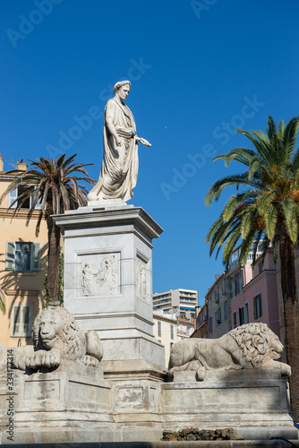 Ajaccio, Corsica / France. 03/10/2015.Napoleon Place Foch four lions Ajaccio © goyoconde