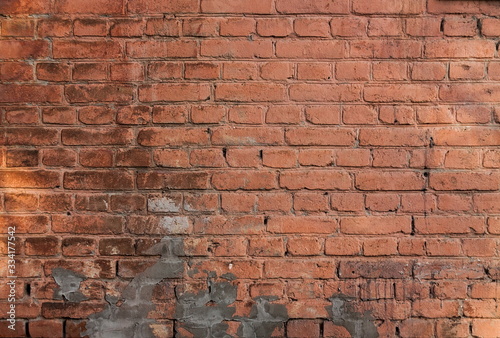 Closeup of the old brick wall