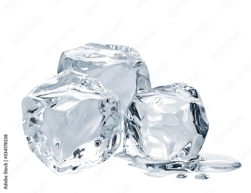 Melting ice cubes isolated on white background including clipping path. Melting ice cubes isolated on white background including clipping path.