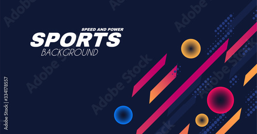 Abstract sport background with moving geometric elements. Trendy design.