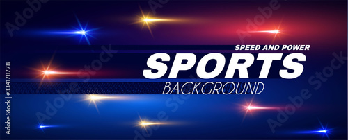 Abstract sport background with motion elements. Dynamic light effect.