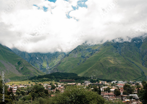 Peak background of the Caucasian mountains landscape