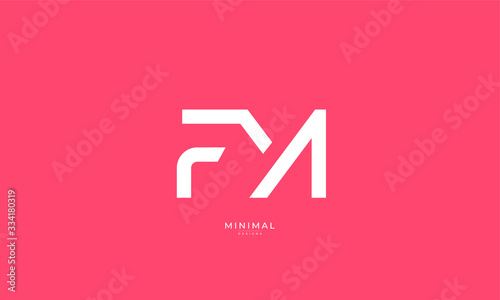 Alphabet letter icon logo FM