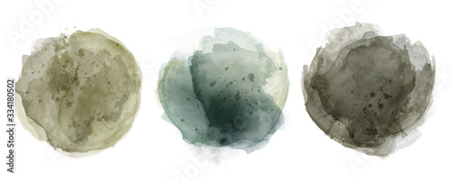 Set of hand drawn earth tone watercolor