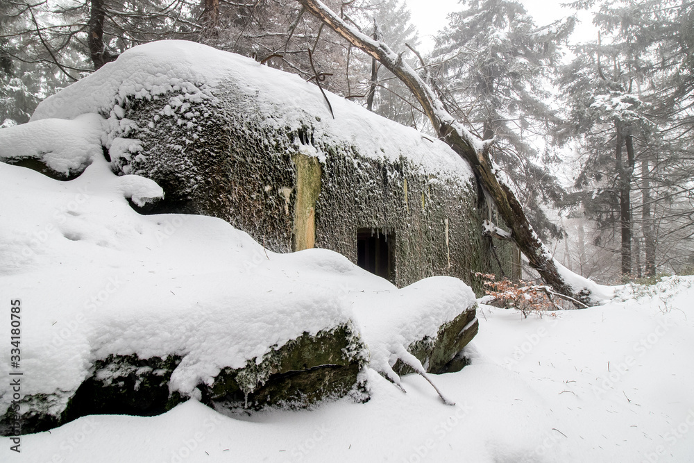 Light fortification from World War in Lusatian mountains
