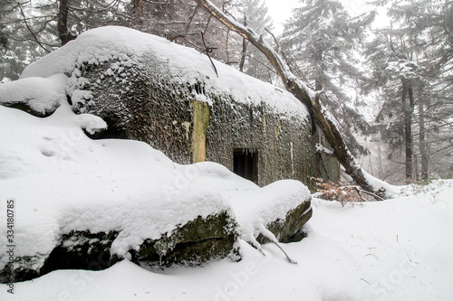 Obraz na płótnie Light fortification from World War in Lusatian mountains w salonie