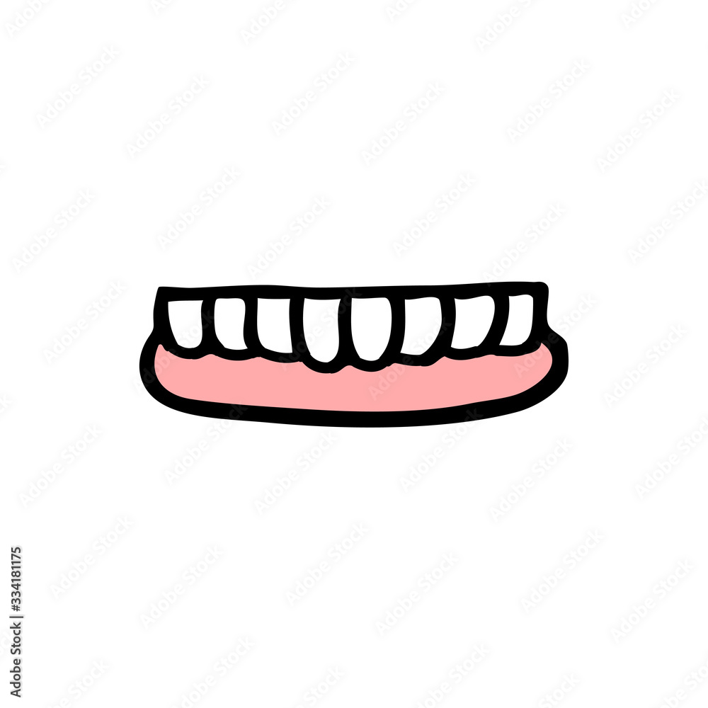 false jaw doodle icon, vector illustration false jaw doodle icon, vector illustration