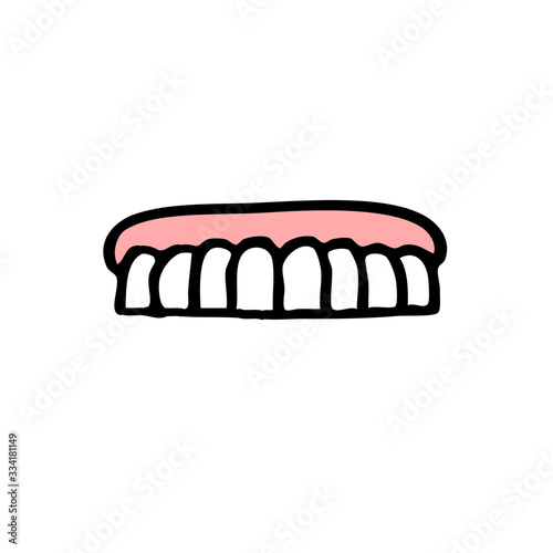 false jaw doodle icon, vector illustration