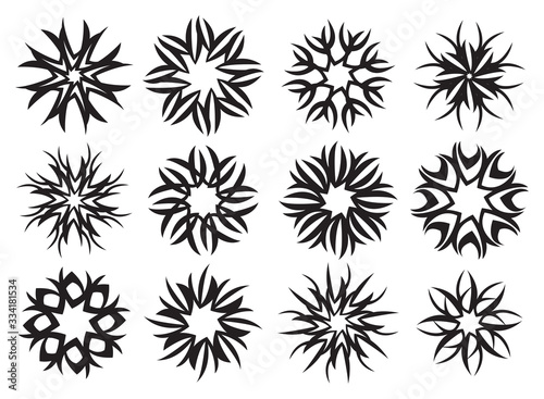 Abstract Radial Symmetric Pattern Symbol Design Vector Illustration