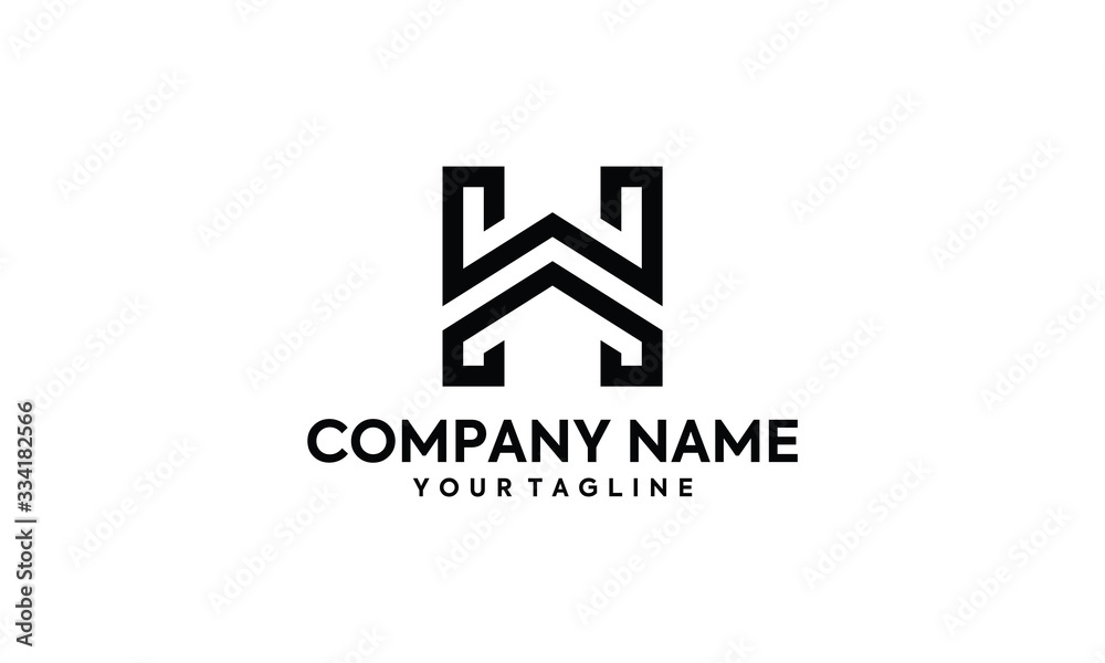 HW or WH monogram logo design HW or WH monogram logo design
