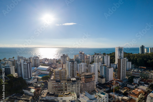 Salvador Bahia aerial view, Brazil. Aerial drone panoramic view. View of buildings. © Gustavo