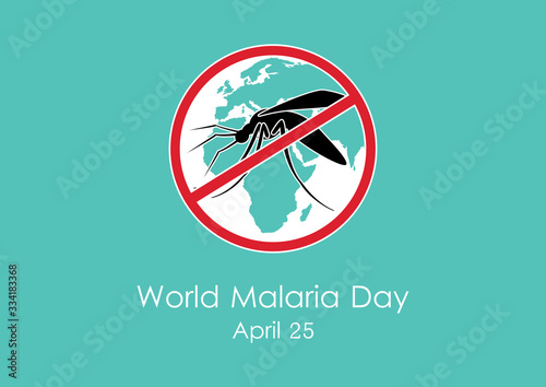 World Malaria Day vector. Mosquito vector illustration. Gnat silhouette vector. Stop mosquitoes symbol. Malaria Day Poster, April 25. Important day