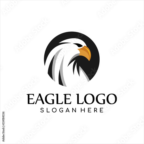 Eagle head logo template design. Vector illustration.. Eagle logo design inspiration. 