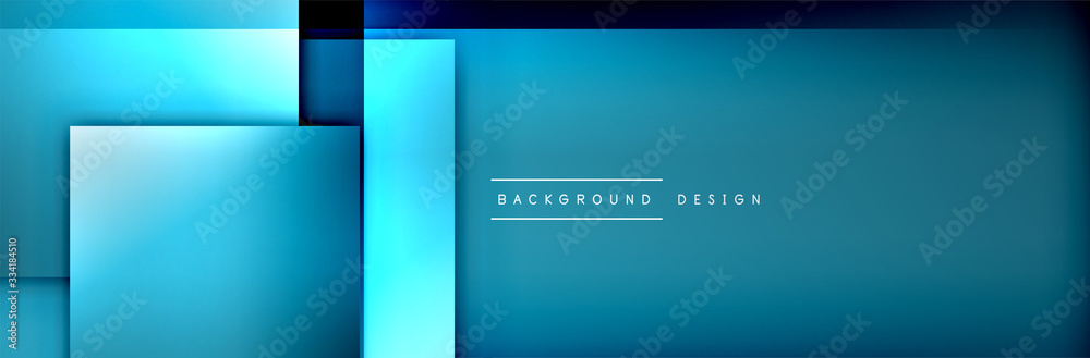 Obraz premium Square shapes composition geometric abstract background. 3D shadow effects and fluid gradients. Modern overlapping forms