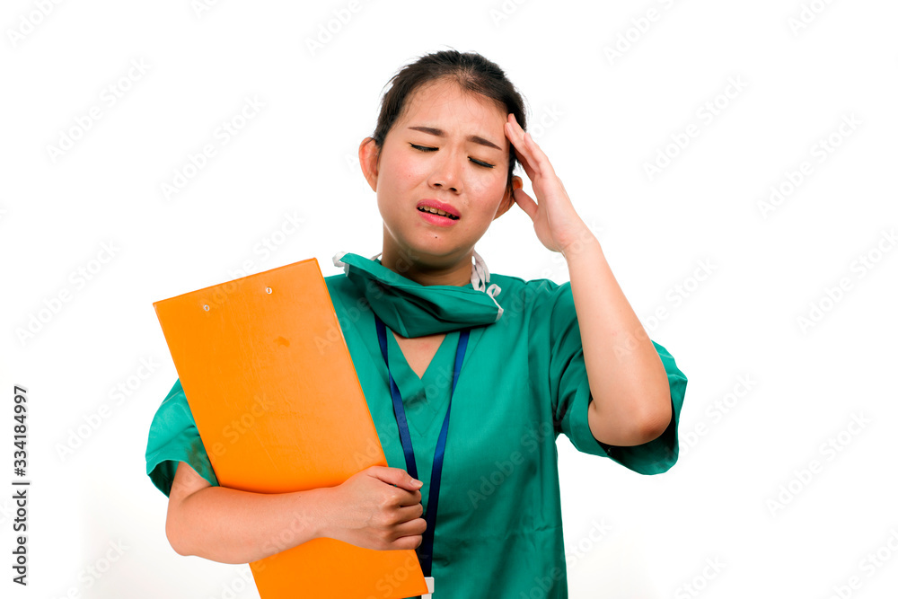 health service staff overworked during covid-19 virus outbreak - young beautiful stressed and worried Asian Chinese medicine doctor or nurse overwhelmed health service staff overworked during covid-19 virus outbreak - young beautiful stressed and worried Asian Chinese medicine doctor or nurse overwhelmed