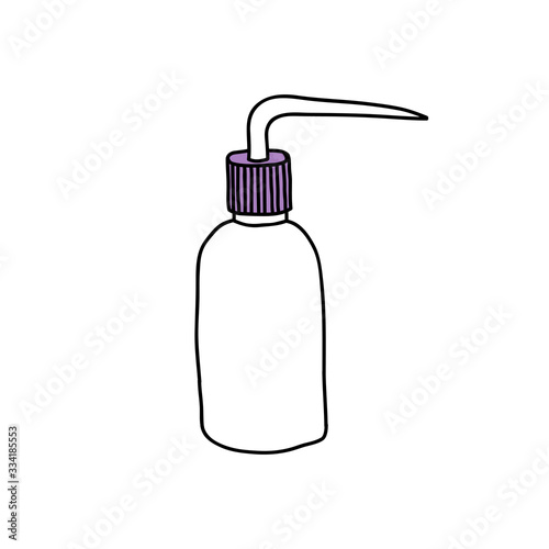 bottle for washing the skin during the tattoo. vector illustration