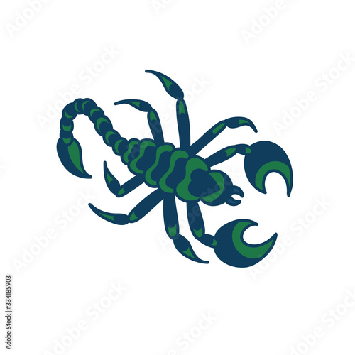 scorpion doodle icon, vector illustration