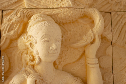 White angel statues, Thai stucco art