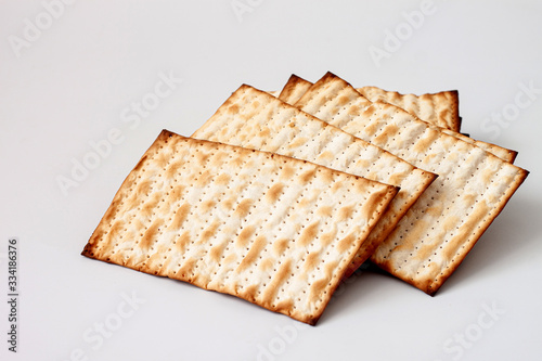 Pesah celebration concept (jewish Passover holiday) .Matzo bread