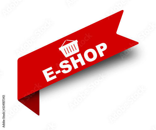 red vector illustration banner eshop