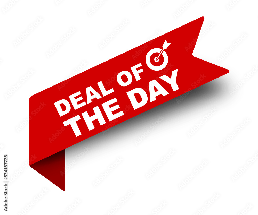 red vector illustration banner deal of the day red vector illustration banner deal of the day