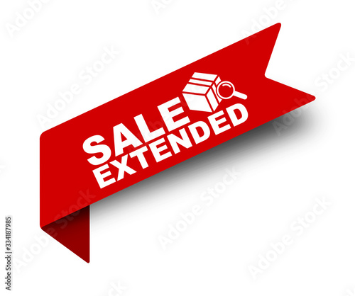 red vector illustration banner sale extended
