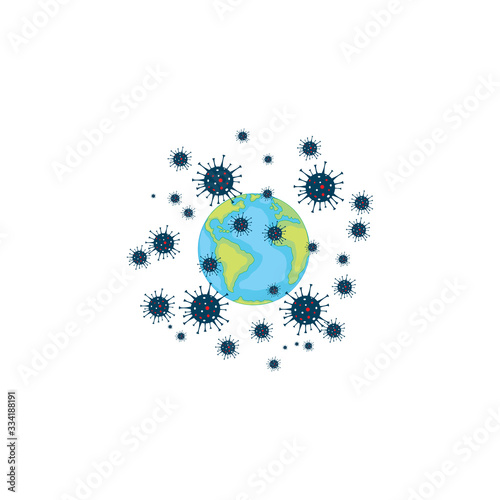 Illustration of corona virus strike outbreak in the world.