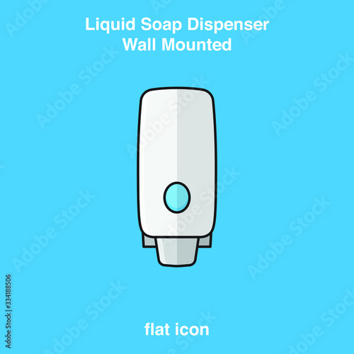 Hand wash. Hand sanitizer. Alcohol-based hand rub. Rubbing alcohol. Wall mounted soap dispenser. Wall hanging hand wash container. Protection from germs such as coronavirus (Covid-19) icon design