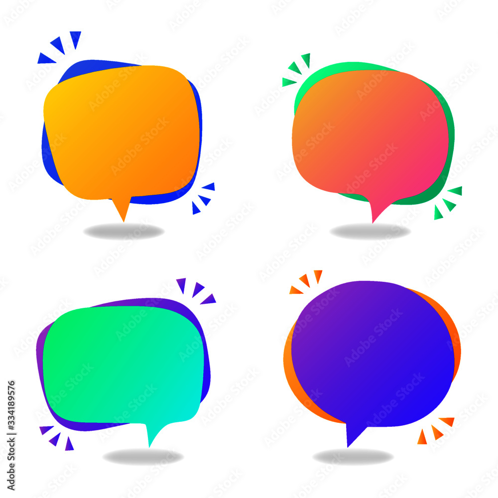 colorful blank empty speech bubbles set isolated on white background. vector illustration. colorful blank empty speech bubbles set isolated on white background. vector illustration.