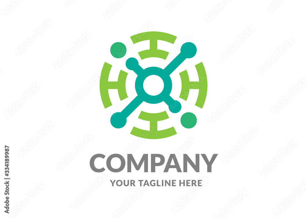 Fototapeta premium creative simple abstract circle link connected technology data vector illustration