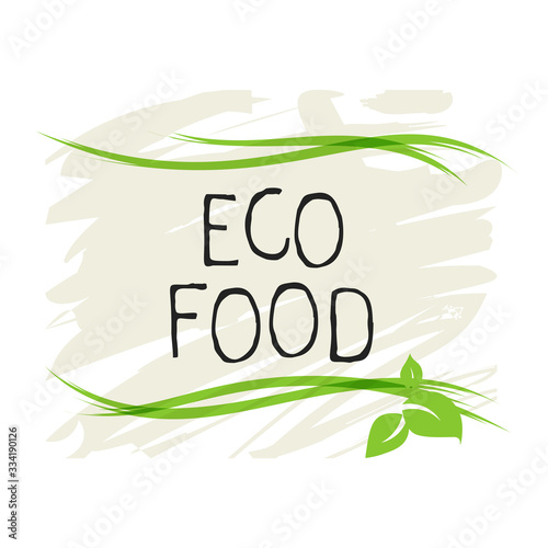 Eco food label and high quality product badges. Bio healthy organic, 100 bio and natural product icon. Emblems for cafe, packaging etc. Vector